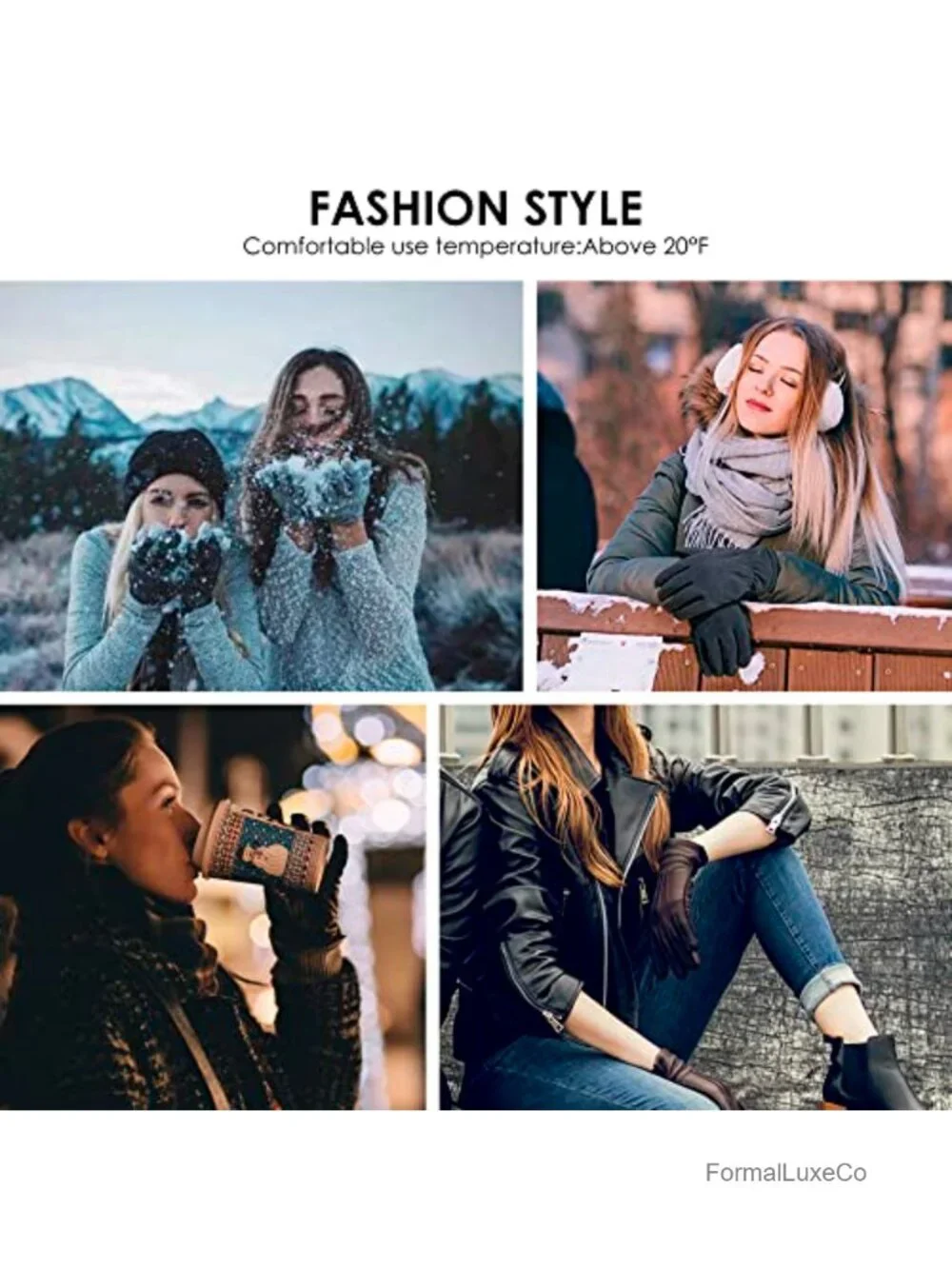 Women's Winter Genuine Leather Touchscreen Texting Driving Gloves Lambskin